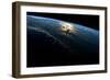 Satellite view of planet Earth showing South Carolina and North Atlantic Ocean, USA-null-Framed Photographic Print