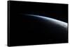 Satellite view of planet Earth showing sunrise over South Pacific Ocean-null-Framed Stretched Canvas