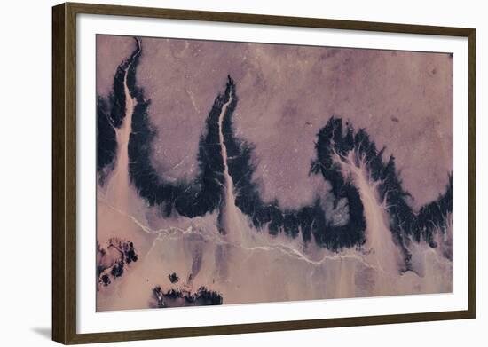 Satellite view of river near Agades, Niger-null-Framed Photographic Print