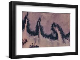 Satellite view of river near Agades, Niger-null-Framed Photographic Print