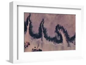 Satellite view of river near Agades, Niger-null-Framed Photographic Print