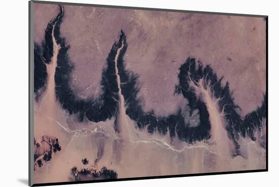 Satellite view of river near Agades, Niger-null-Mounted Photographic Print