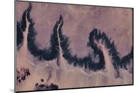 Satellite view of river near Agades, Niger-null-Mounted Photographic Print