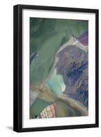 Satellite view of salt evaporation ponds at Great Salt Lake, Utah, USA-null-Framed Photographic Print