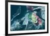 Satellite view of salt fields near Great Salt Lake, Utah, USA-null-Framed Photographic Print