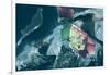 Satellite view of salt fields near Great Salt Lake, Utah, USA-null-Framed Photographic Print