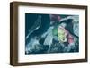 Satellite view of salt fields near Great Salt Lake, Utah, USA-null-Framed Photographic Print