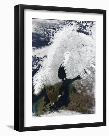 Satellite View of Scandinavia-Stocktrek Images-Framed Photographic Print