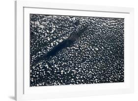 Satellite view of scattered clouds over landscape near Valavsk, Homiel Province, Belarus-null-Framed Photographic Print