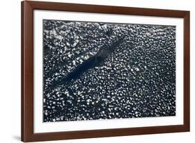 Satellite view of scattered clouds over landscape near Valavsk, Homiel Province, Belarus-null-Framed Photographic Print