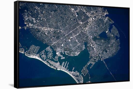 Satellite view of sea port, St. Petersburg, Florida, USA-null-Framed Stretched Canvas