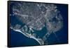 Satellite view of sea port, St. Petersburg, Florida, USA-null-Framed Stretched Canvas