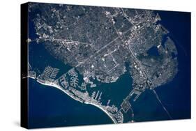 Satellite view of sea port, St. Petersburg, Florida, USA-null-Stretched Canvas