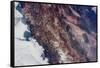 Satellite view of snow covered mountains near Paiguano, Coquimbo Region, Chile-null-Framed Stretched Canvas