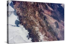 Satellite view of snow covered mountains near Paiguano, Coquimbo Region, Chile-null-Stretched Canvas