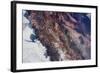 Satellite view of snow covered mountains near Paiguano, Coquimbo Region, Chile-null-Framed Photographic Print