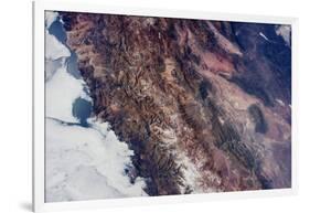 Satellite view of snow covered mountains near Paiguano, Coquimbo Region, Chile-null-Framed Photographic Print