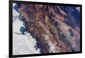 Satellite view of snow covered mountains near Paiguano, Coquimbo Region, Chile-null-Framed Photographic Print