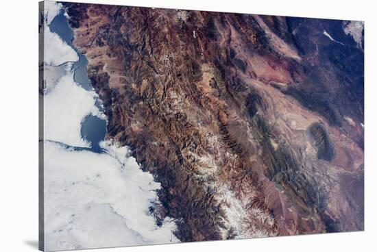 Satellite view of snow covered mountains near Paiguano, Coquimbo Region, Chile-null-Stretched Canvas