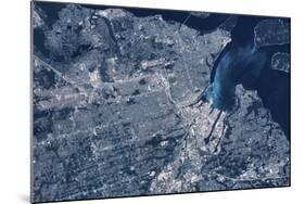 Satellite view of Tacoma, Pierce County, Washington State, USA-null-Mounted Photographic Print