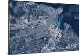 Satellite view of Tacoma, Pierce County, Washington State, USA-null-Stretched Canvas