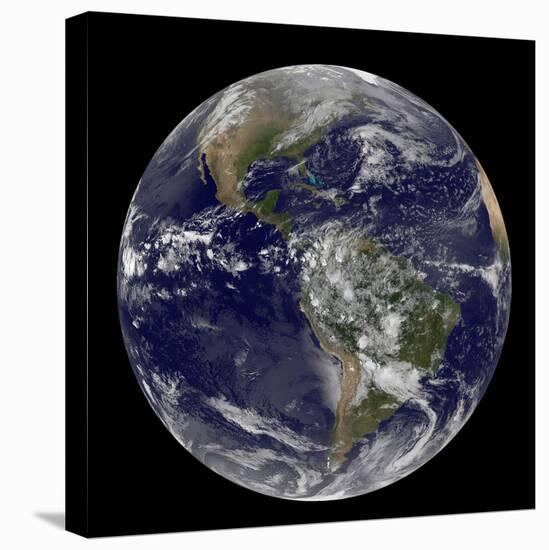 Satellite View of the Americas on Earth Day-null-Stretched Canvas