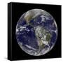 Satellite View of the Americas on Earth Day-null-Framed Stretched Canvas