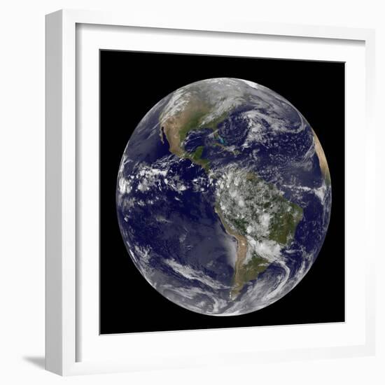 Satellite View of the Americas on Earth Day-null-Framed Photographic Print