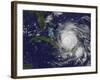 Satellite View of the Eye of Hurricane Irene as it Enters the Bahamas-Stocktrek Images-Framed Photographic Print