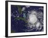 Satellite View of the Eye of Hurricane Irene as it Enters the Bahamas-Stocktrek Images-Framed Photographic Print