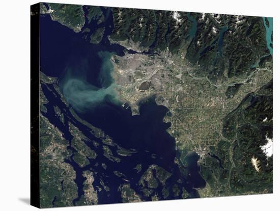 Satellite View of the Frasier River, British Columbia, Canada-Stocktrek Images-Stretched Canvas