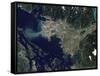 Satellite View of the Frasier River, British Columbia, Canada-Stocktrek Images-Framed Stretched Canvas