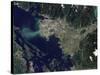 Satellite View of the Frasier River, British Columbia, Canada-Stocktrek Images-Stretched Canvas