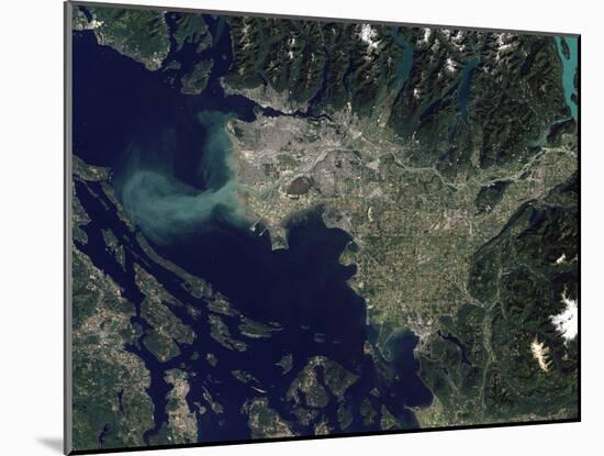 Satellite View of the Frasier River, British Columbia, Canada-Stocktrek Images-Mounted Photographic Print