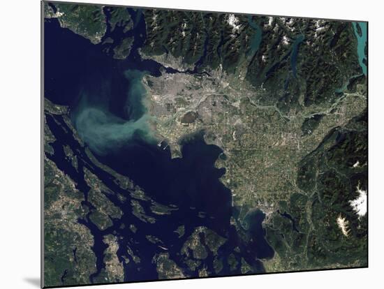 Satellite View of the Frasier River, British Columbia, Canada-Stocktrek Images-Mounted Photographic Print