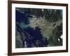 Satellite View of the Frasier River, British Columbia, Canada-Stocktrek Images-Framed Photographic Print