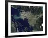 Satellite View of the Frasier River, British Columbia, Canada-Stocktrek Images-Framed Photographic Print