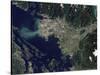 Satellite View of the Frasier River, British Columbia, Canada-Stocktrek Images-Stretched Canvas