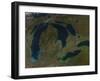 Satellite View of the Great Lakes, USA-Stocktrek Images-Framed Photographic Print