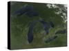 Satellite View of the Great Lakes-Stocktrek Images-Stretched Canvas