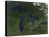 Satellite View of the Great Lakes-Stocktrek Images-Stretched Canvas