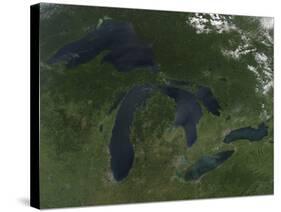 Satellite View of the Great Lakes-Stocktrek Images-Stretched Canvas