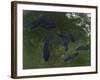 Satellite View of the Great Lakes-Stocktrek Images-Framed Photographic Print