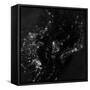 Satellite View of the Korean Peninsula Showing City Lights at Night-null-Framed Stretched Canvas