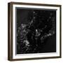 Satellite View of the Korean Peninsula Showing City Lights at Night-null-Framed Photographic Print