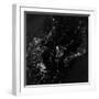 Satellite View of the Korean Peninsula Showing City Lights at Night-null-Framed Photographic Print