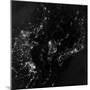 Satellite View of the Korean Peninsula Showing City Lights at Night-null-Mounted Photographic Print