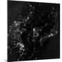 Satellite View of the Korean Peninsula Showing City Lights at Night-null-Mounted Photographic Print
