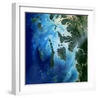 Satellite View of the Mergui Archipelago Showing Auckland and Whale Bays-null-Framed Photographic Print