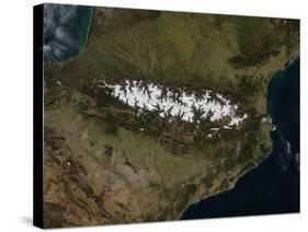 Satellite View of the Pyrenees Mountains-null-Stretched Canvas